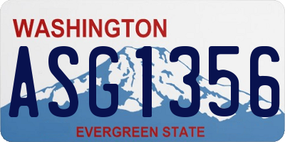 WA license plate ASG1356