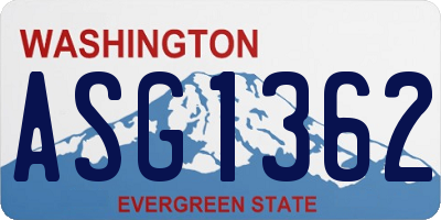 WA license plate ASG1362
