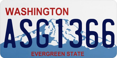 WA license plate ASG1366