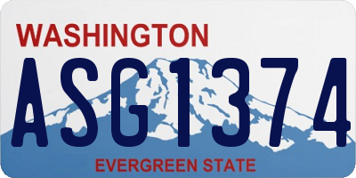 WA license plate ASG1374