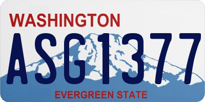 WA license plate ASG1377