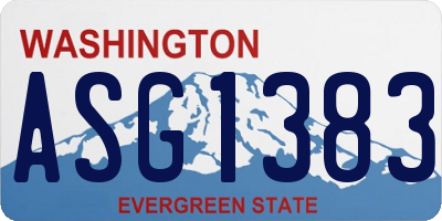 WA license plate ASG1383