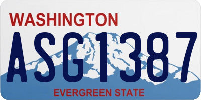 WA license plate ASG1387