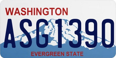 WA license plate ASG1390