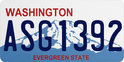 WA license plate ASG1392