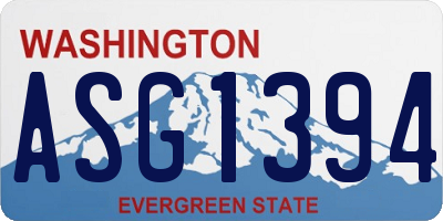 WA license plate ASG1394