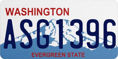 WA license plate ASG1396