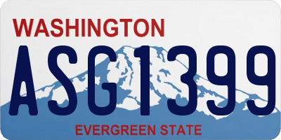 WA license plate ASG1399
