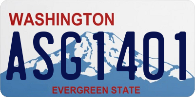 WA license plate ASG1401
