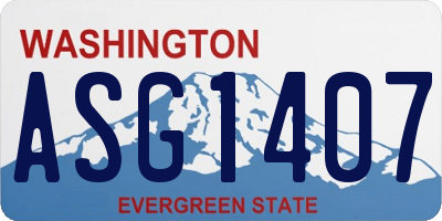 WA license plate ASG1407
