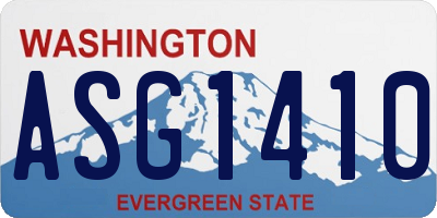 WA license plate ASG1410
