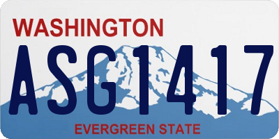 WA license plate ASG1417