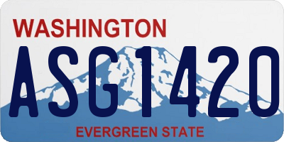 WA license plate ASG1420