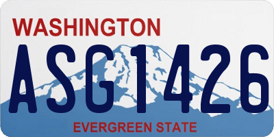 WA license plate ASG1426