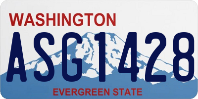 WA license plate ASG1428