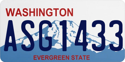 WA license plate ASG1433