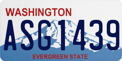 WA license plate ASG1439