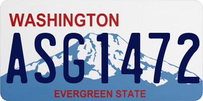 WA license plate ASG1472