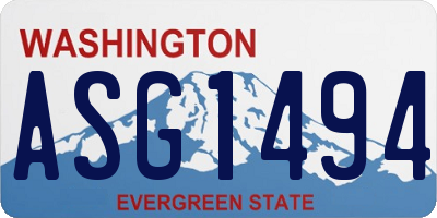 WA license plate ASG1494