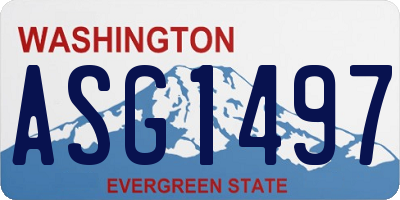 WA license plate ASG1497