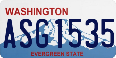 WA license plate ASG1535