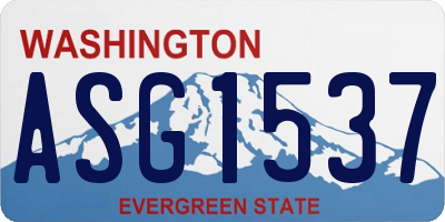 WA license plate ASG1537