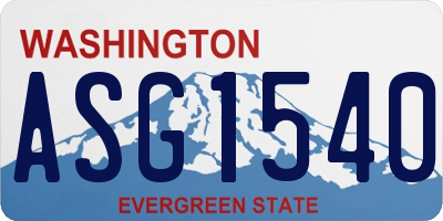 WA license plate ASG1540