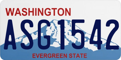 WA license plate ASG1542