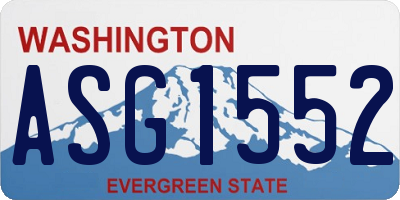 WA license plate ASG1552