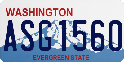 WA license plate ASG1560