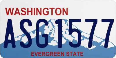 WA license plate ASG1577