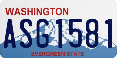 WA license plate ASG1581