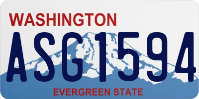 WA license plate ASG1594