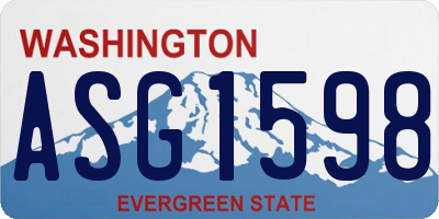 WA license plate ASG1598
