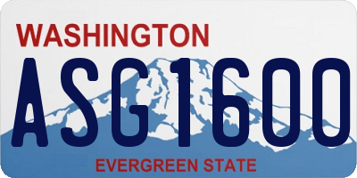 WA license plate ASG1600