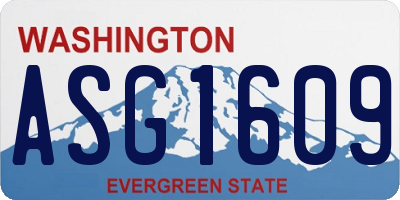 WA license plate ASG1609