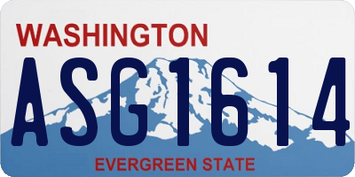WA license plate ASG1614