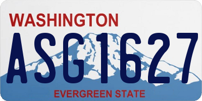 WA license plate ASG1627