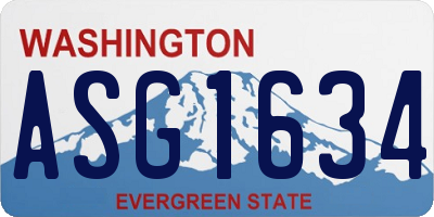 WA license plate ASG1634
