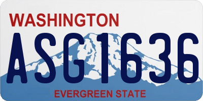 WA license plate ASG1636