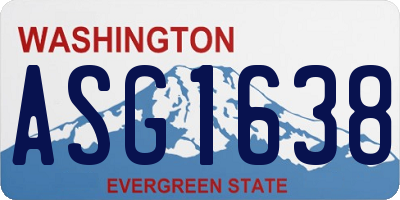 WA license plate ASG1638