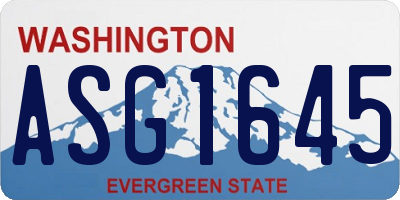 WA license plate ASG1645
