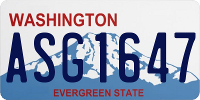 WA license plate ASG1647