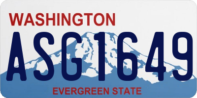 WA license plate ASG1649