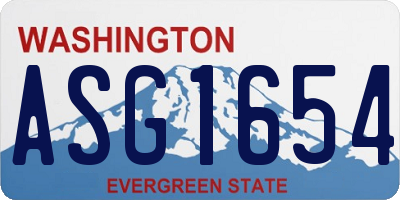 WA license plate ASG1654