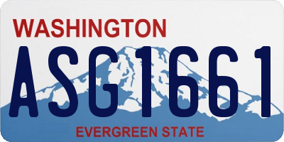 WA license plate ASG1661