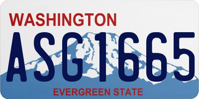 WA license plate ASG1665