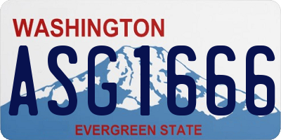 WA license plate ASG1666
