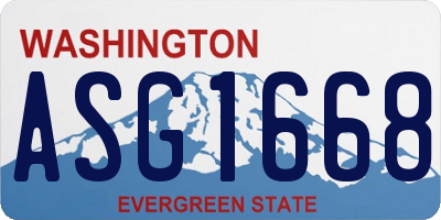 WA license plate ASG1668