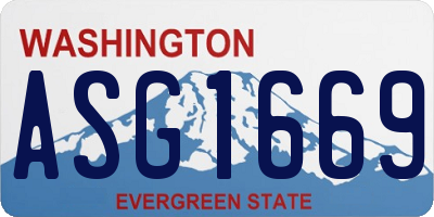 WA license plate ASG1669